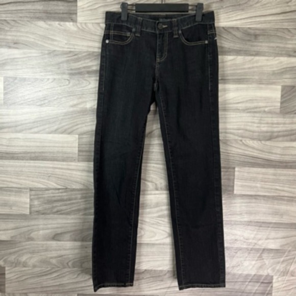 Calvin Klein‎ Womens Skinny Jeans Black Pockets Stitching Dark Wash Mid Rise 2 - Picture 8 of 12